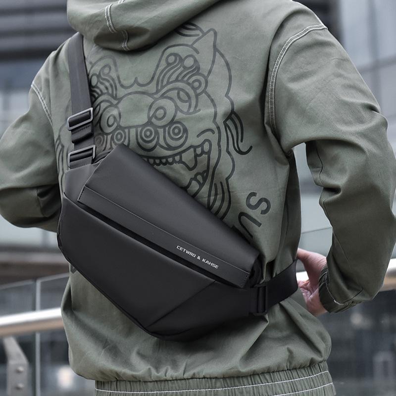 Wasserdichte Crossbody-Tasche, Funktionale Herren-Arbeitstasche zum Radfahren, Modische Herren-Brusttasche aus Oxford-Gewebe, Schultertasche für den Weg zur Arbeit