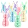 5 Pcs Easter Bunny Honeycomb Centerpiece 3D Paper Rabbit Ornament Spring Easter Party Table Decoration for Home Office Kitchen Decor