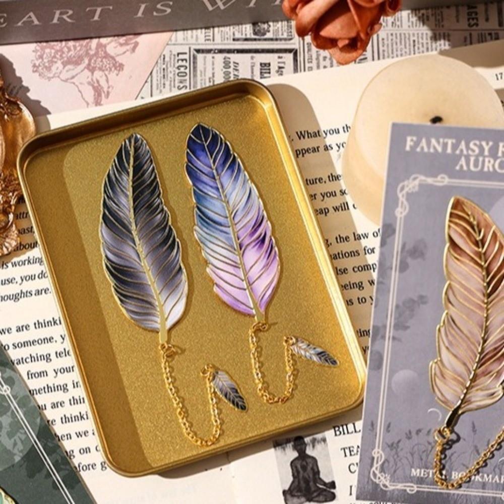 Vintage Vintage Feather Bookmark Feather Book Page Marker Feather Metal Bookmark Book Club