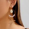 Imitation Pearl Starfish Shell Fringe Earrings Summer Pendant Earrings Beach Vacation Style Accessory Fashion Daily Accessory