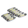 10PCS 36MM 12V 3 SMD 5050 LED Festoon Dome Car Light Bulbs Interior Lamp White