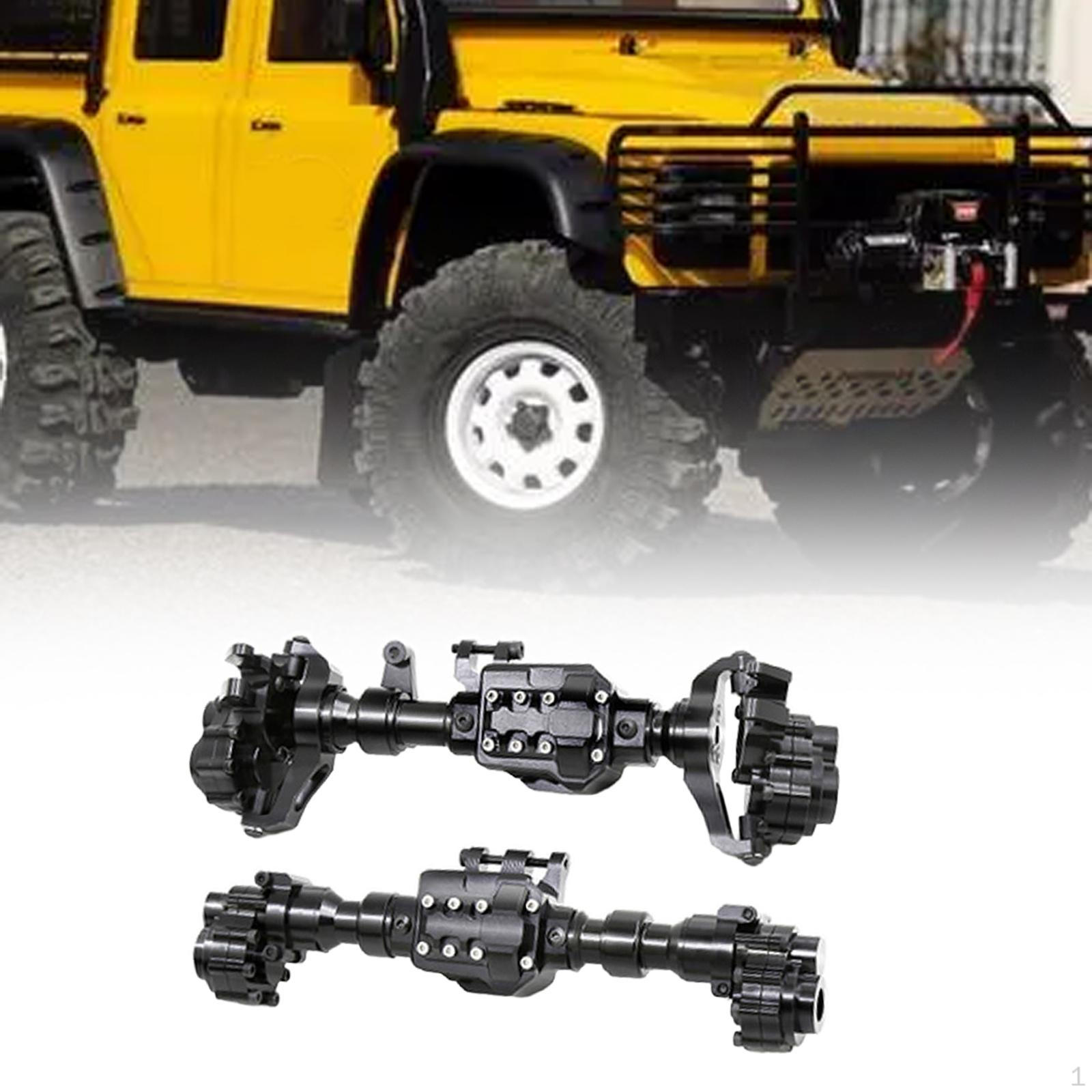 

Aluminum Alloy Front Rear Axle Set for 1/10 Scale RC Trucks Black Front Rear