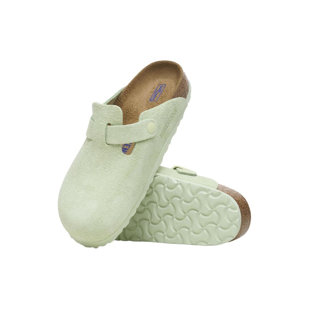 Birkenstock Boston Soft Footbed "faded Lime" Buckle Mules 1027678