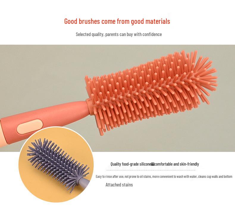Multifunctional Silicone Baby Bottle & Nipple Cleaning Brush