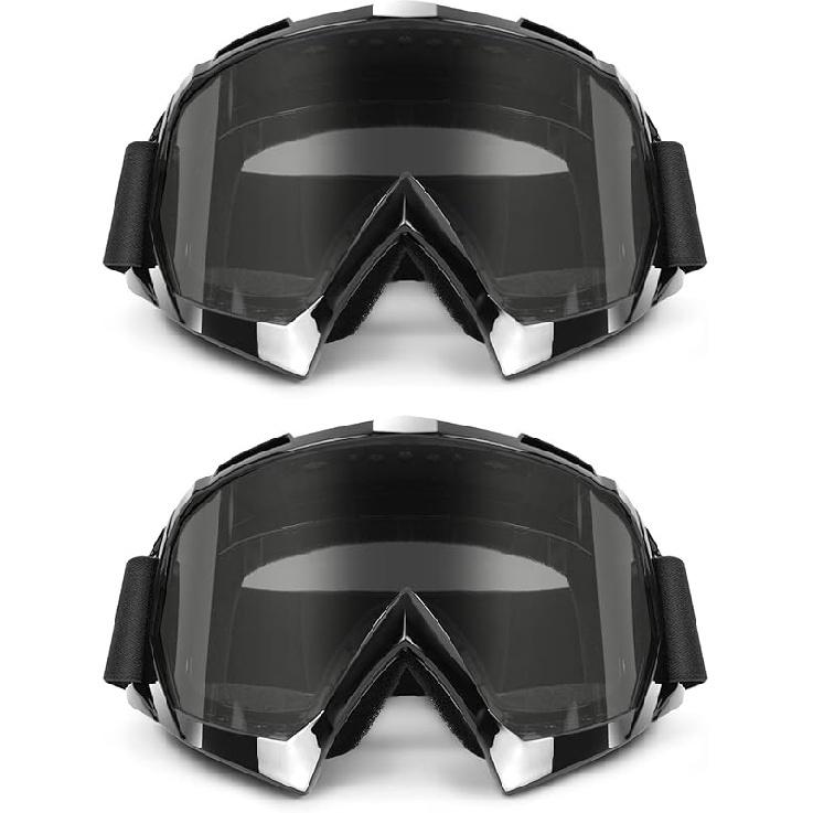 ATV Dirt Bike 2-Pack Motorcycle Motocross Goggles For Men Women MX Riding UTV Helmet Offroad Goggles, UV400 Anti-Scratch Fog Dustproof For Adults