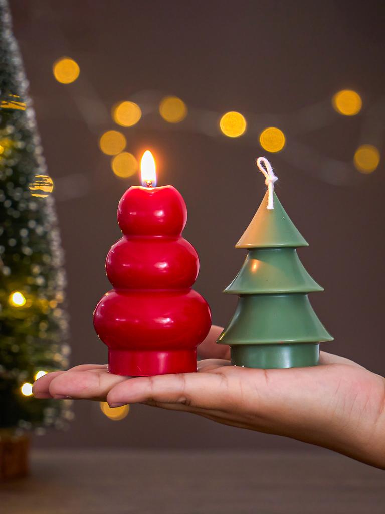 3D Christmas Tree Candle Silicone Mold DIY Christmas Candle Making Kit Handmade Soap Mould Plaster Resin Tools Holiday Gifts