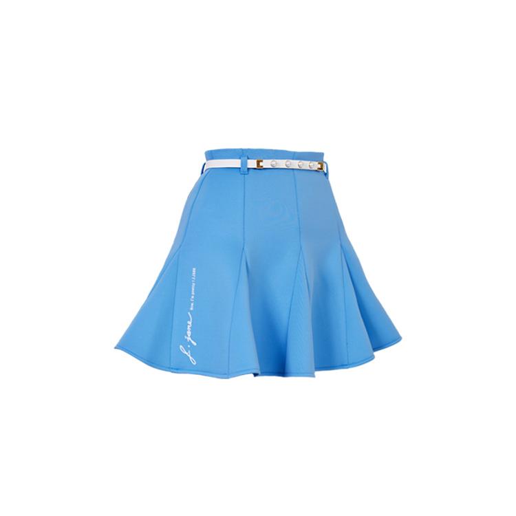 J Jane Pearl Belt Flared Skirt (Blue)