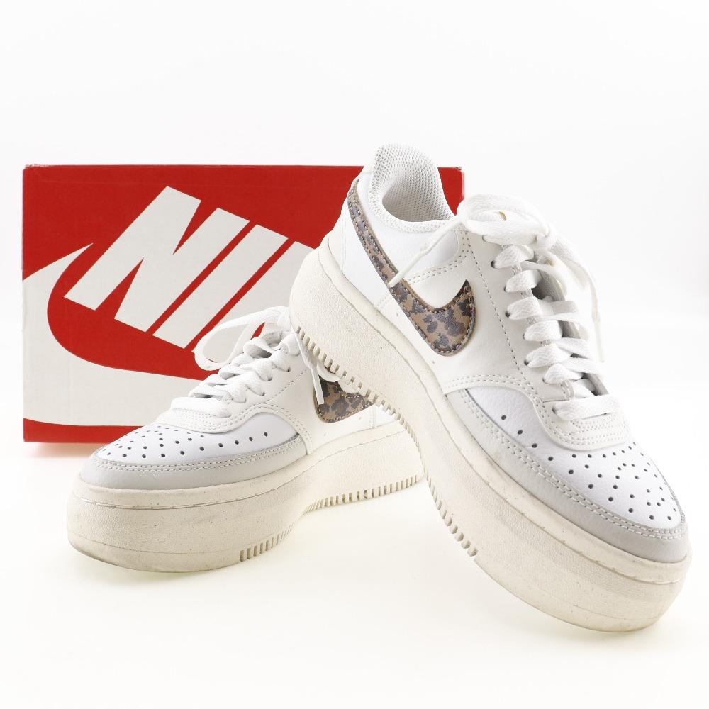 Nike Court Vision Alta Sneakers DO2791-100 Leopard White Synthetic leather/leather/Synthetic Fiber Leopard Women Used