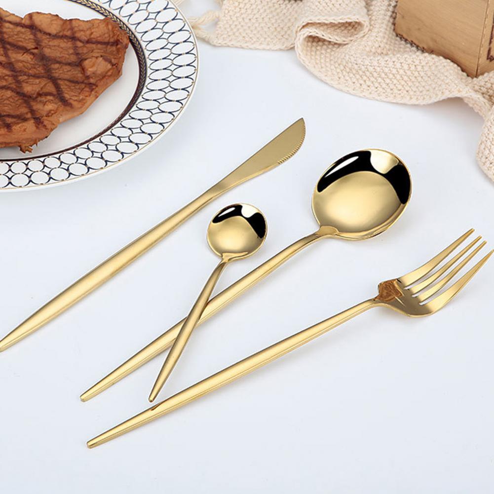 24/30pcs Dinnerware Set Fork Spoon Set Stainless Steel Dinnerware Set for Family Gatherings Rust-proof Cutlery for 6 for Kitchen