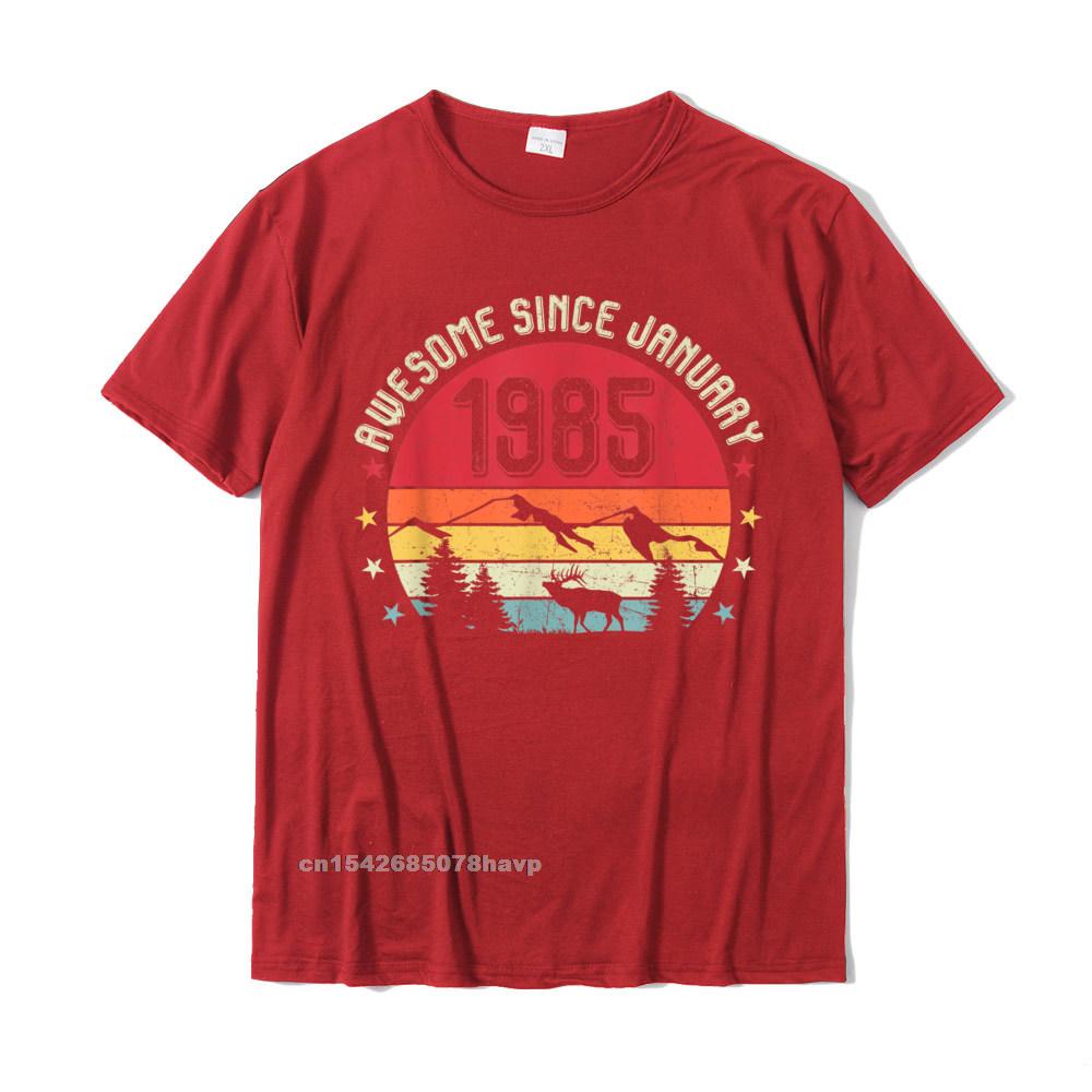 Awesome Since January 1985 Birthday Shirt Vintage Shirt TShirt Cotton Tees For Unisex Summer T Shirt Casual Retro