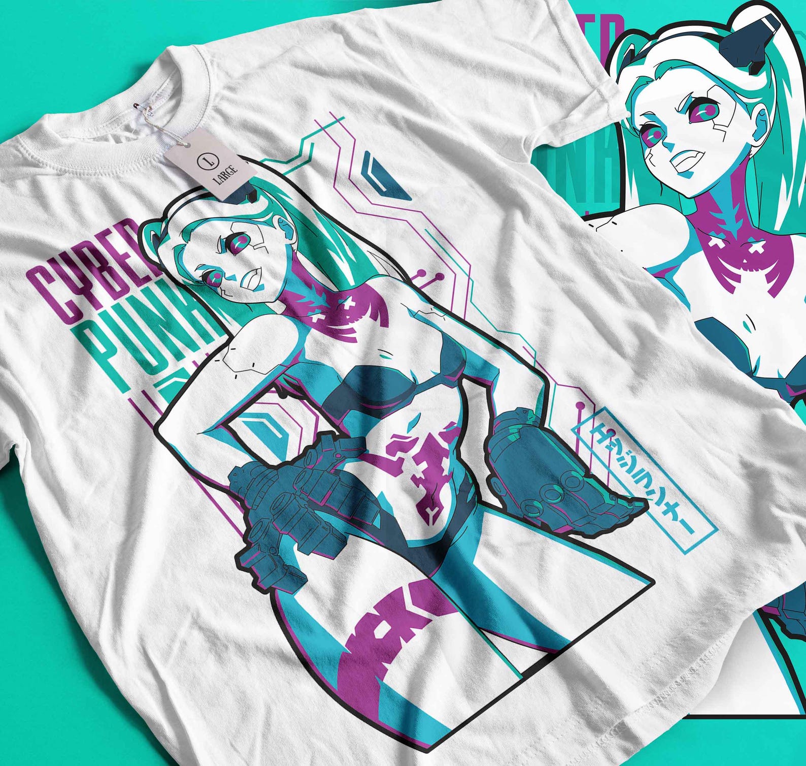 Cyberpunk Edgerunners T-shirt, Edge runners DAVID & LUCY neon shirt, Cyberpunk Edgerunners Rebecca, Cyberpunk Shirt, Cyberpunk Edgerunner 01 M