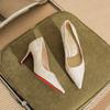 1002 [sheepskin] high heels women's thin heels summer 2025 new pointed head national style embroidery shallow mouth temperament single shoes