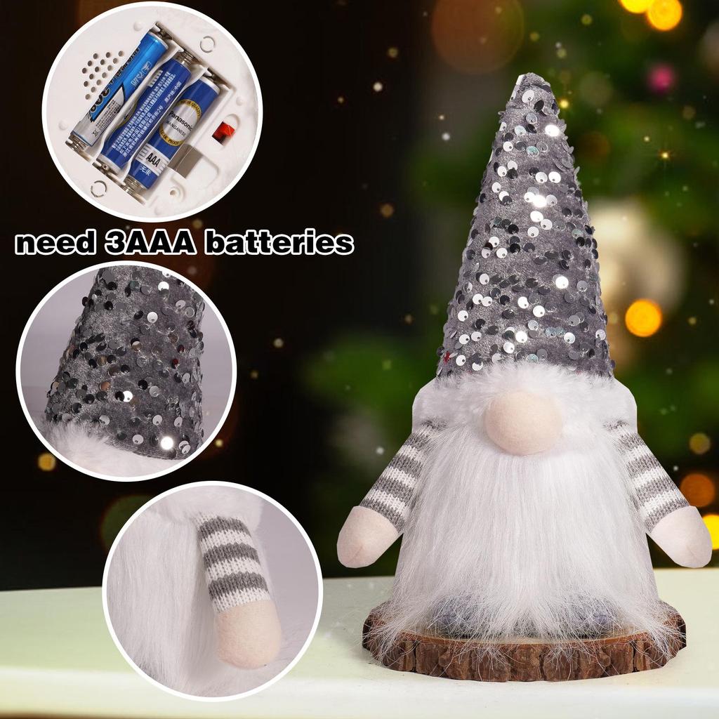 Cross-Border Christmas Gnome Ornament with Glowing Sequin Hat