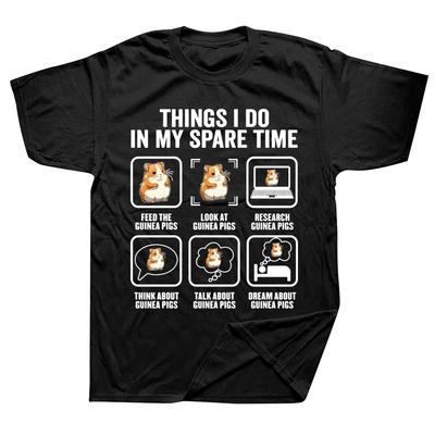 Funny Things I Do In My Spare Time Guinea Pigs Animal T Shirts Streetwear Short Sleeve Birthday Gifts T-shirt Mens Clothing