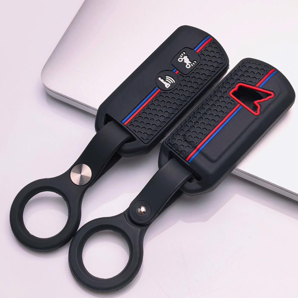 Key Case Cover for Honda PCX150 160 ADV150 Forza125 300 Vario125 150 with Keychain Anti-Scratch Surface Shockproof Structure Soft Grip Texture