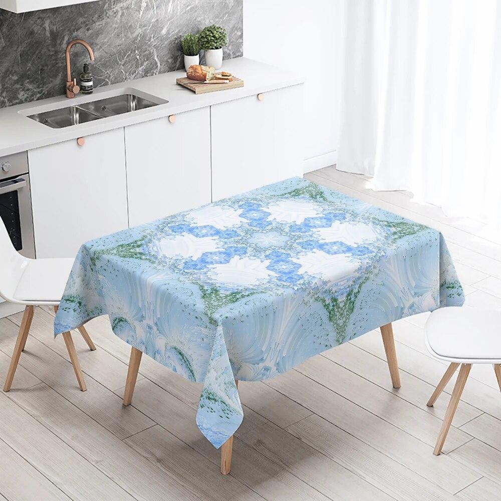 Waterproof Mandala Printed Tablecloth Wedding Party Restaurant Decoration Rectangle  Kitchen Table
