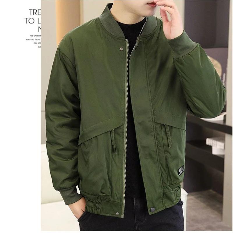 Autumn and Winter Cotton Stand-up Collar Jacket Casual Loose Workwear Handsome Top Baseball Uniform