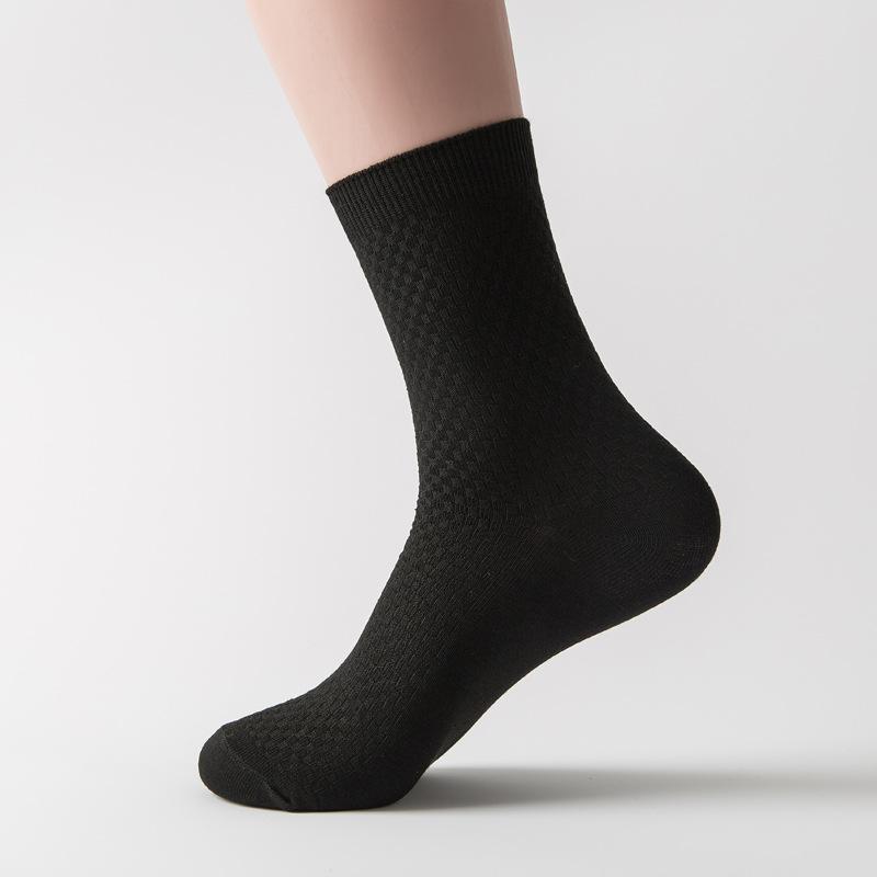 Męskie Skarpetki Casual z Włókna Bambusowego Oddychające Skarpetki Średniej Długości dla Biznesmena