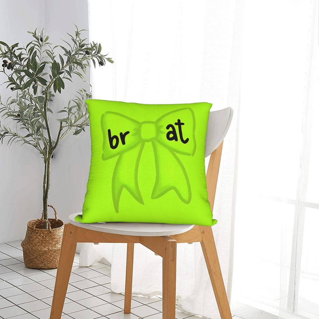 Brat Album Green Charli Xcx (2) Pillow Case  Retro Trendy Pillow Cover Soft Pillowcases For Chair Sofa Home Decor
