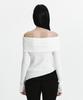 Kyuliti C Asymmetric Off-Shoulder Knit Top_White