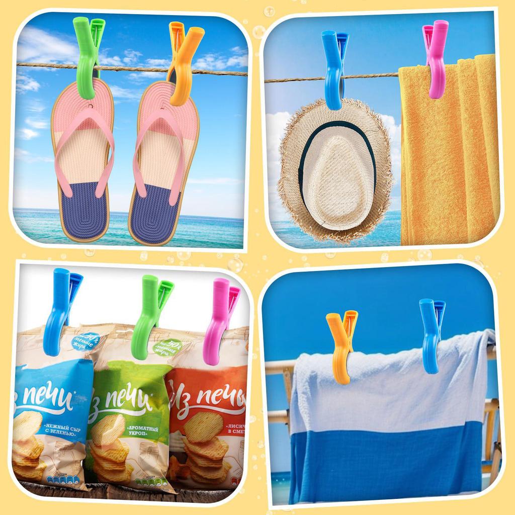 Colorful No-Mark Windproof Quilt Clips - Large Size Plastic Fixators for Drying