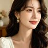 French Baroque Pearl Dangle Earrings with Silver Needle - High-End Luxury Design