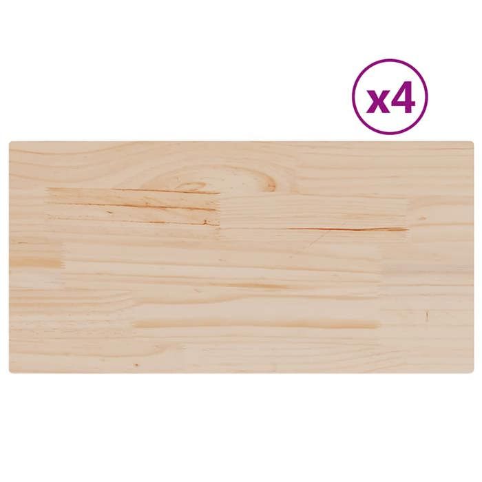 VidaXL Table Top 4 Pcs 90x45x2.5cm Rectangular Solid Pine Wood, Wooden Table Top, Dining Table Top, 847435