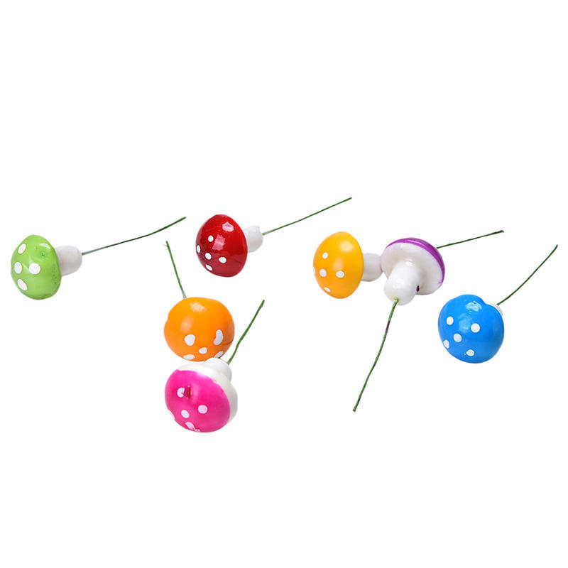 Mini Colored Mushroom Garden Decoration Mini Flower Pot Fairy Diy Dollhouse