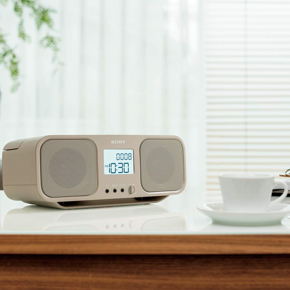 Sony CD-Radio-Kassettenrekorder FM großer Akku beige TI CFD-S401 FM/AM/breit kompatibel, LCD/Karaoke-Funktion, angetrieben, CFD-S401