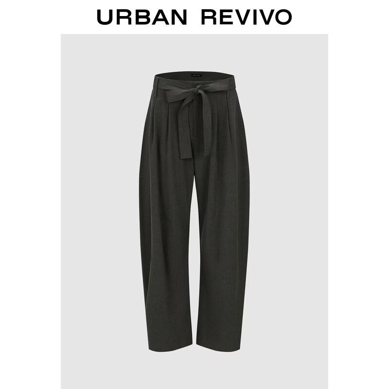 UR2026 Women's Pleated Tied Curved-Leg Pants