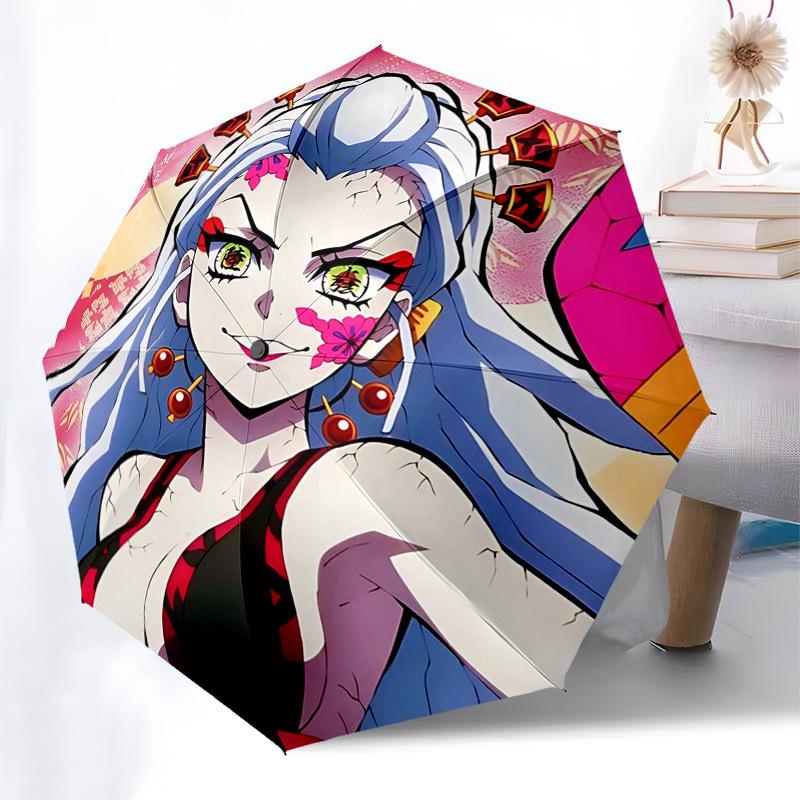 

1pc Kimetsu No Yaiba Nezuko Kamado Automatic Folding Umbrella - Portable 3-Fold Design with 8-Bone Iron Frame, Outdoor for Fans, Travelers, Daily Use,