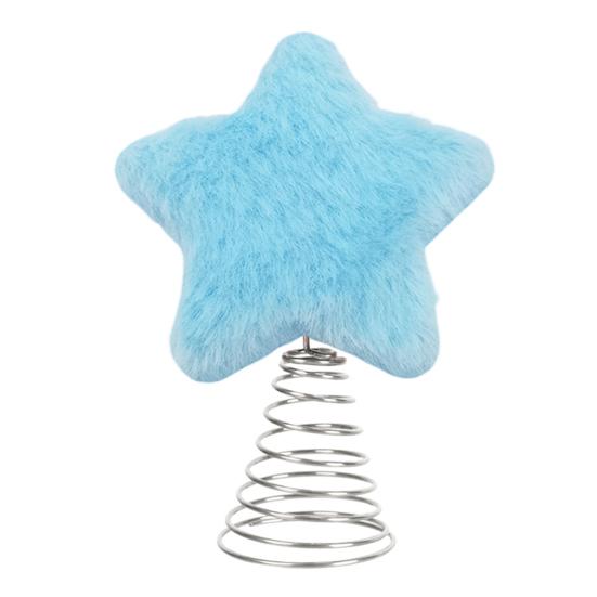 Star Tree Topper Furry Star Christmas Treetop Ornaments for Winter