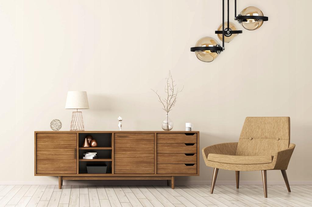 MODERN HONEY GLASS RING HANGING LAMP