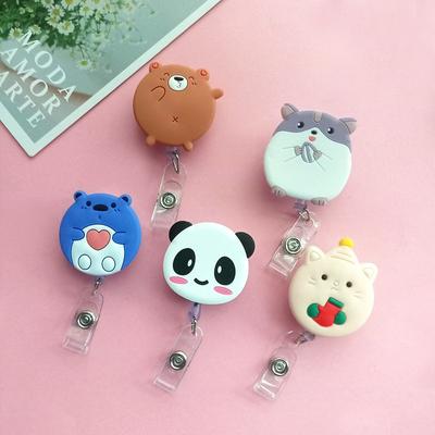 Kawaii Zvířecí Odznak Navijáky Kreslený Prase Panda Křeček Kočka Tlapka ID štítek Klipy Vstupenka Zaměstnanci Klipy na pracovní kartu Naviják odznaku