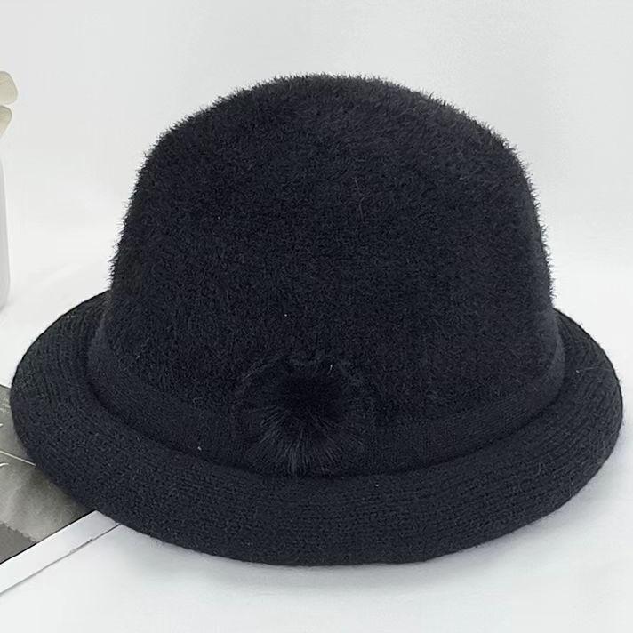 Autumn And Winter Crimped Knitting Top Hat Middle-Aged And Elderly Women'S Mother Warm Basin Hat Outdoor Travel Fashion Hat