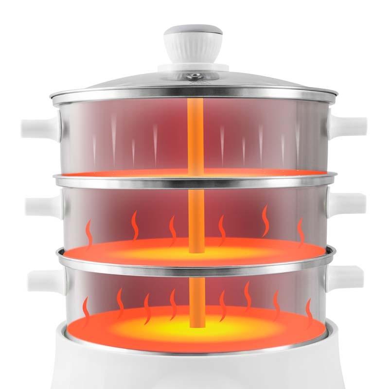 KitchenCook Electric Steamer and Couscous Pot - 9 Liters - 900w - Programmable Cooking - LED Display - Keep Warm