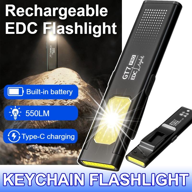 Mini Portable Rechargeable LED Torch Light Waterproof Outdoor Work Pocket Flashlight with Tail Magnetic Compact LED Flashlight
