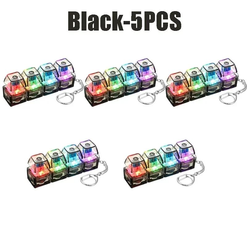 Verlicht Toetsenbord Sleutelhanger Fidget Speeltje Klikbare Knoppen Stressverlichting Draagbaar Bureau Auto LED Kantoor Decoratie Cool Cadeau Idee Amagi gray