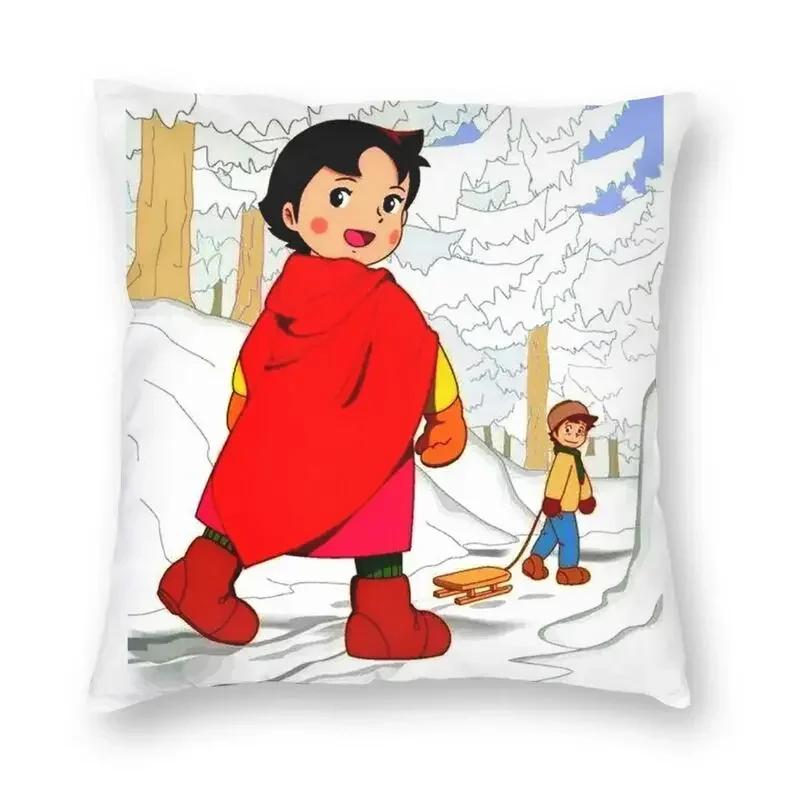 Heidi Petr A Dědeček Alpy Koza Hora Povlak na polštář x Domácí dekorace Kreslený film Dekorační polštář do obývacího pokoje Oboustranný