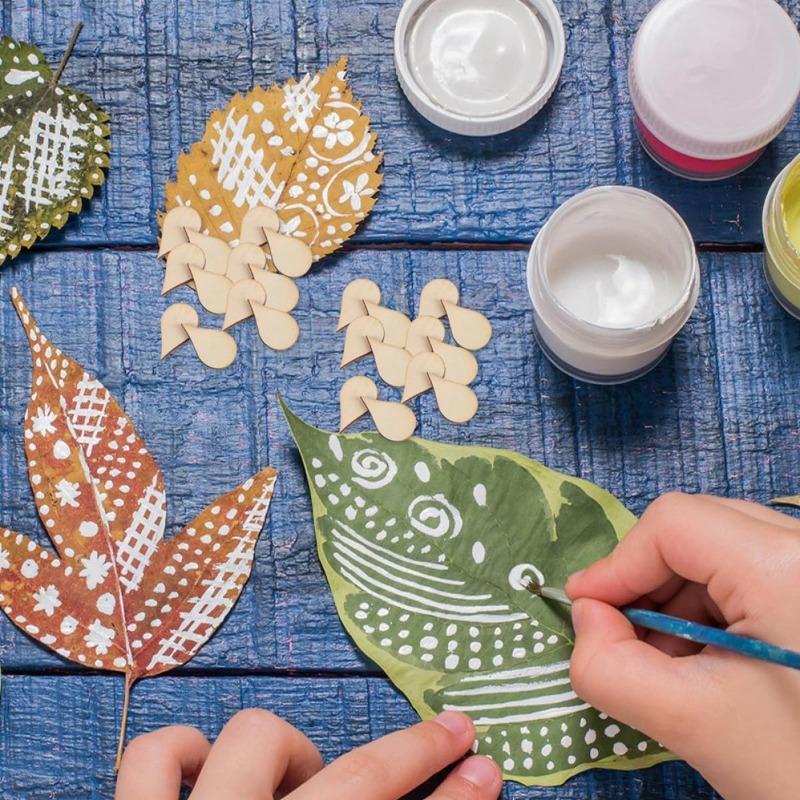 15-100mm Wooden Shape Cutouts Wood Water Drop Shape Discs Slices Wood Pieces Embellishment DIY Crafts Ornament Home Decorations