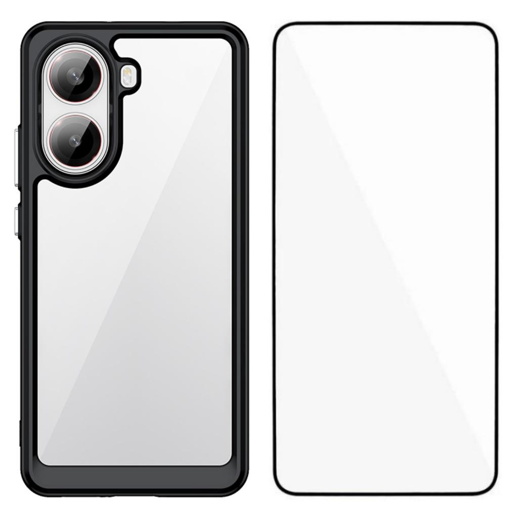 For Xiaomi Redmi Turbo 4 5G/Xiaomi Poco X7 Pro 5G Phone Case WANLONFENG XC Series TPU Acrylic Cover with Tempered Glass (Big Lens Hole)