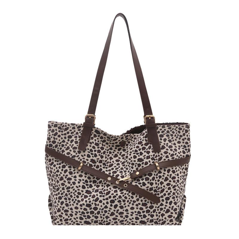 Leopard Design Handbag For Women Oversized Tote With Inner Pocket For Casual Outings