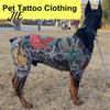 Doberman Jumpsuit Outfit Dragon Tattoo Pet Jumpsuit, Full-Body 4-Legged Dog Outfit, Stretchy Stylish Protective Clothing Shirt, All-Season for