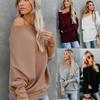 Stylish Women One Shoulder Knitted Sweater Blouse With Long Sleeves And Soft Material