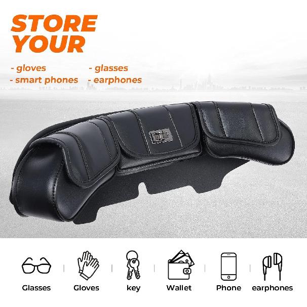 KEMIMOTO Windshield Bags Batwing Fairing 3 Pouches Pocket Compatible With 1996 1997 1998-2013 Touring Street Glide Road Glide FLHX FLH