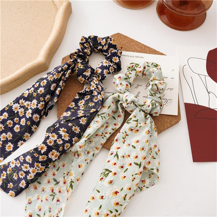 Classic Polka Dot Scrunchies Large Hair Tie for Women Aesthetic Vintage Style Ponytail Holder