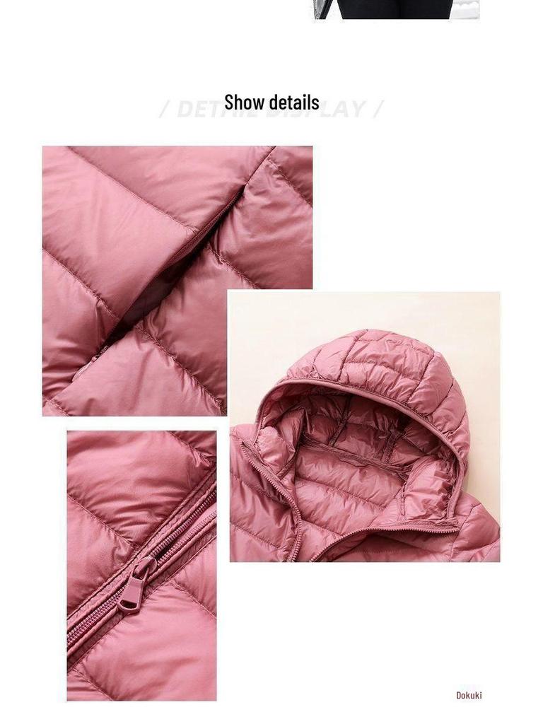 Jachetă de damă cu glugă din bumbac cu puf - Scurtă, Mărimi mari, Groasă, Călduroasă, Stil coreean, Modă casual simplă, Îmbrăcăminte exterioară ușoară.