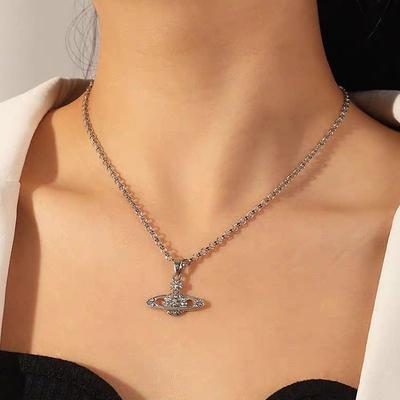 Classics Light Luxury Saturn Necklace For Women Fashion Elegant Saturn Planet Pendant Necklaces Female Jewelry Birthday Gifts