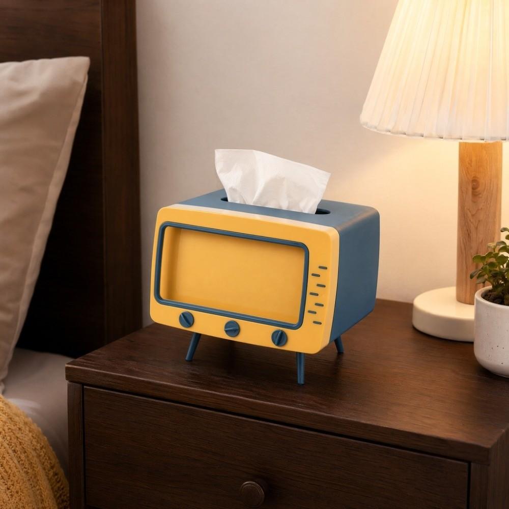 Square Paper Storage Box Phone Holder Tissue Dispenser TV Desktop Tissue Box  Household