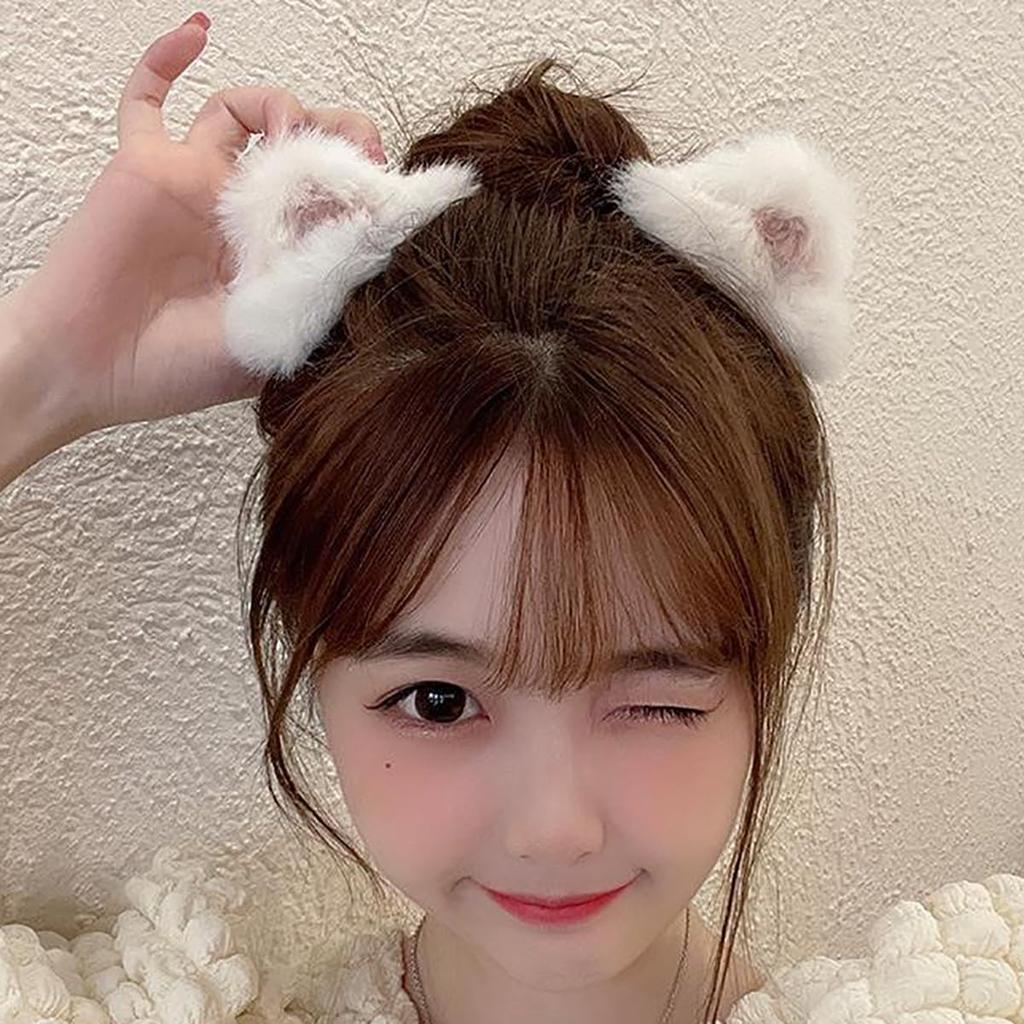 GUFER Katzenohren Haarspangen, Lolita Kopfschmuck, Niedliche Tierohren, Cosplay Haarspangen, Flauschige Katzenohr Haarornamente, Kinder Haarspangen, Kostümzubehör,